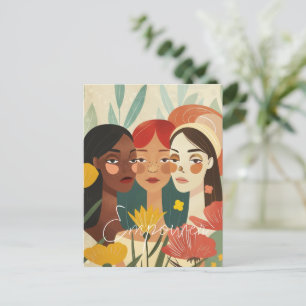 Women Flower Garden Postcard
