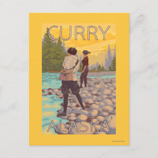 Women Fly Fishing - Curry, Alaska Postcard
