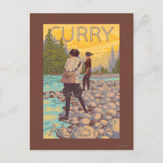 Women Fly Fishing - Curry, Alaska Postcard