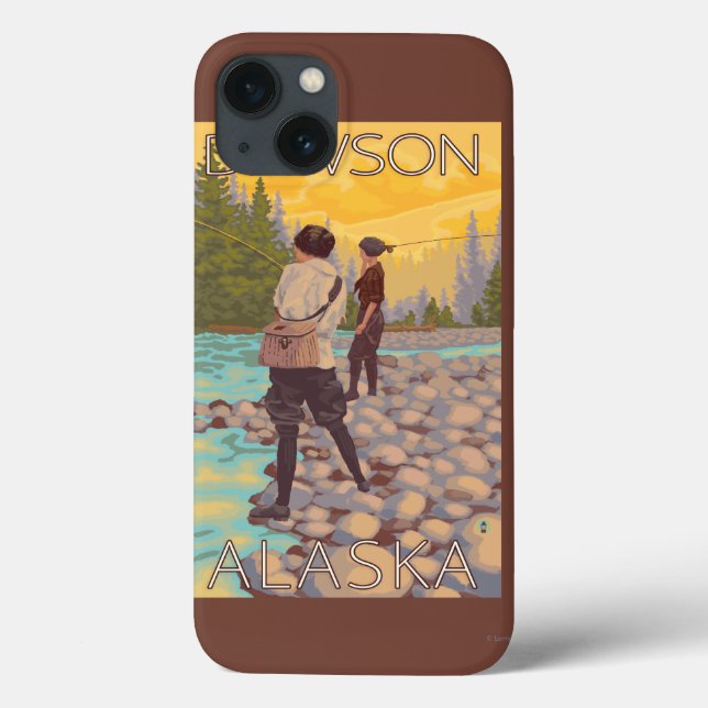 Women Fly Fishing - Dawson, Alaska Case-Mate iPhone Case (Back)
