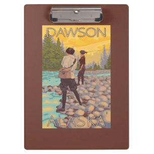 Women Fly Fishing - Dawson, Alaska Clipboard