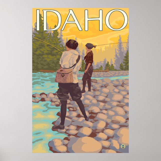 Women Fly Fishing - Idaho Poster (Front)