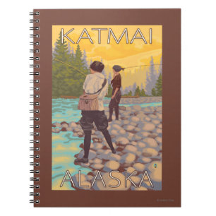Women Fly Fishing - Katmai, Alaska Notebook