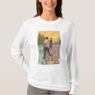 Women Fly Fishing - Montana T-Shirt