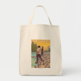 Women Fly Fishing - Montana Tote Bag