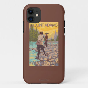 Women Fly Fishing - Mount Adams, Washington iPhone 11 Case