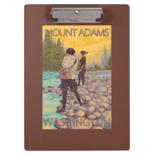 Women Fly Fishing - Mount Adams, Washington Clipboard