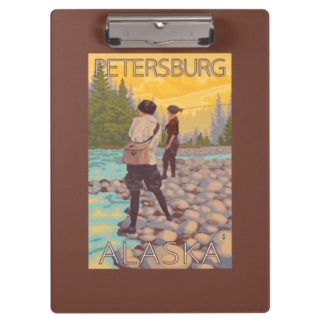 Women Fly Fishing - Petersburg, Alaska Clipboard (Front)