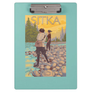 Women Fly Fishing - Sitka, Alaska Clipboard
