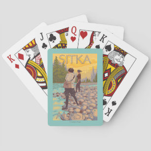 Women Fly Fishing - Sitka, Alaska Playing Cards