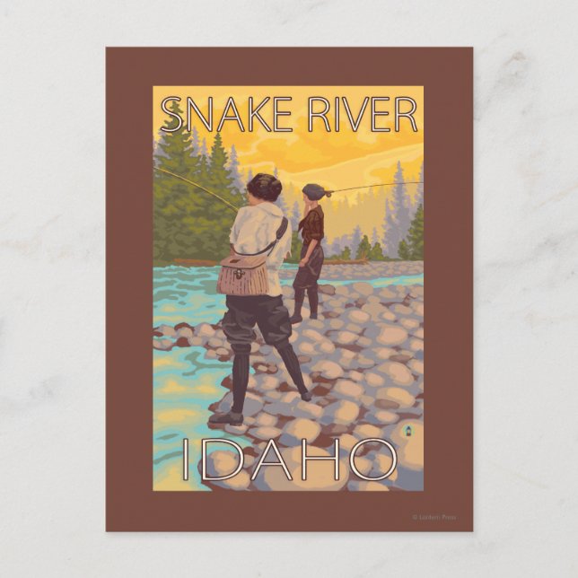 Women Fly Fishing - Snake River, Idaho Postcard (Front)