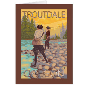 Women Fly Fishing - Troutdale, Oregon