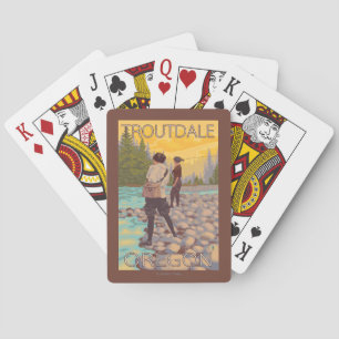 Women Fly Fishing - Troutdale, Oregon Playing Cards