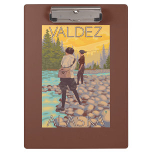 Women Fly Fishing - Valdez, Alaska Clipboard