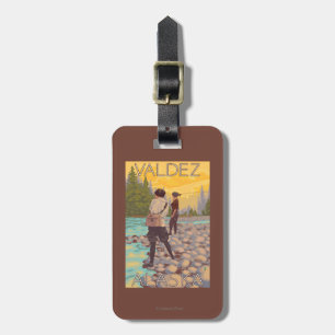 Women Fly Fishing - Valdez, Alaska Luggage Tag
