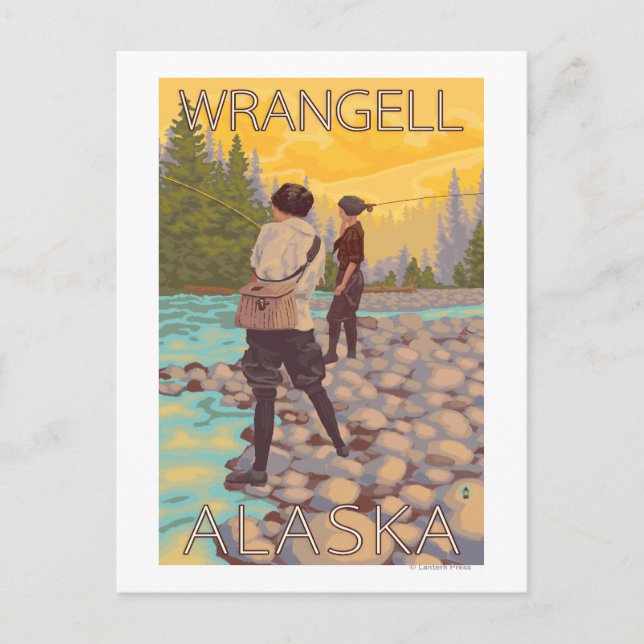 Women Fly Fishing - Wrangell, Alaska Postcard (Front)