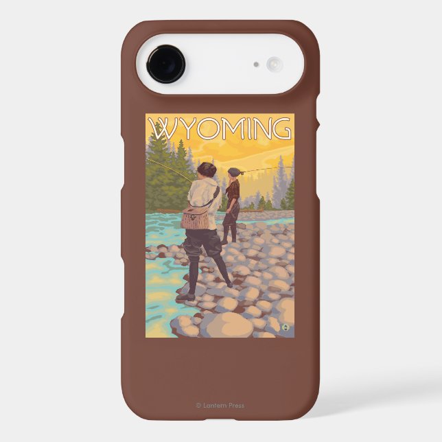 Women Fly Fishing - Wyoming Case-Mate iPhone Case (Back)