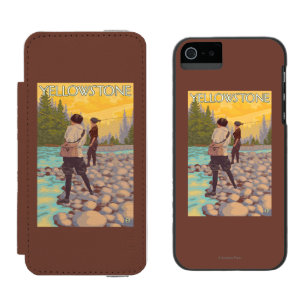 Women Fly Fishing - Yellowstone National Park Incipio Watson™ iPhone 5 Wallet Case