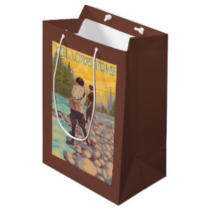 Women Fly Fishing - Yellowstone National Park Medium Gift Bag