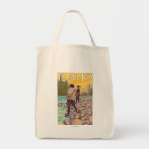 Women Fly FishingIdahoVintage Travel Poster Tote Bag