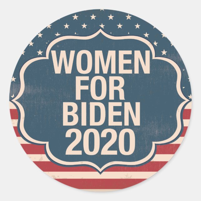 Women for Biden 2020 Classic Round Sticker (Front)