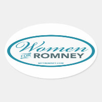 Women For Mitt Romney 2012 (White Oval Sticker)