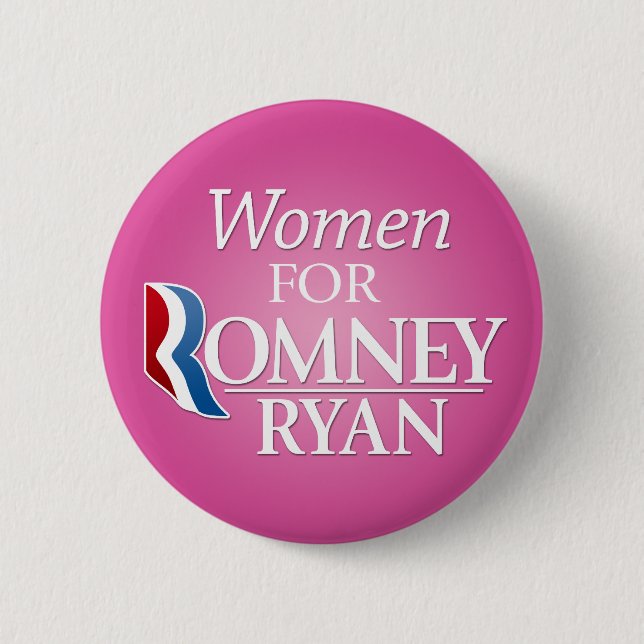 Women for Romney Ryan - pink 6 Cm Round Badge (Front)