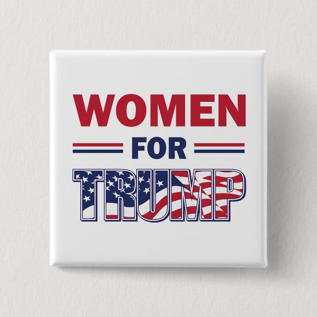 Women For Trump 15 Cm Square Badge (Front)