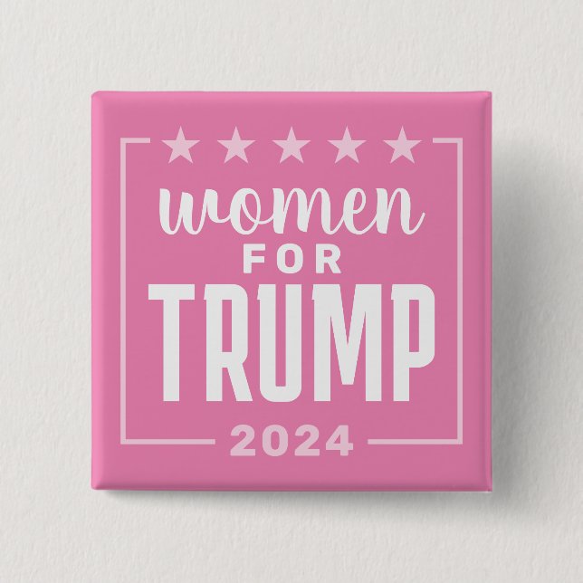 Women for Trump - 2024 pink design 15 Cm Square Badge (Front)