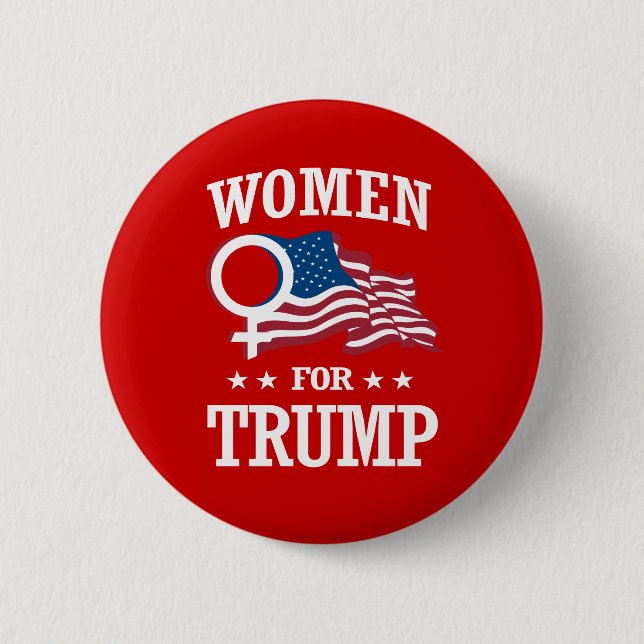 WOMEN FOR TRUMP 6 CM ROUND BADGE (Front)