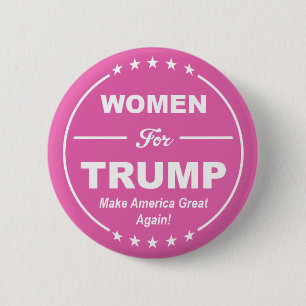 WOMEN FOR TRUMP! Pink Patriot! Girl Power! GOP USA 6 Cm Round Badge