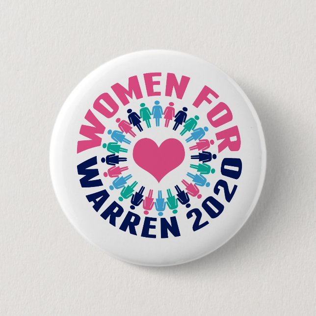 Women for Warren 2020 6 Cm Round Badge (Front)