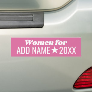 Women for Your Candidate - Pink and White Bumper Sticker