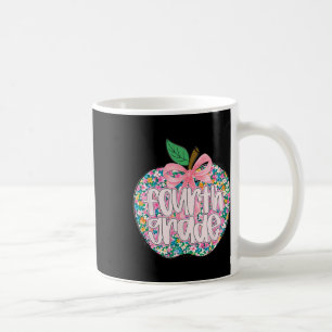 Women Fourth Grade Teacher Team Apple Floral Back Coffee Mug