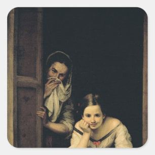 Women from Galicia at the Window, 1670 Square Sticker