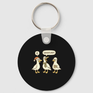 Women Funny 6 7 Christmas Teacher Holiday Geese Si Key Ring