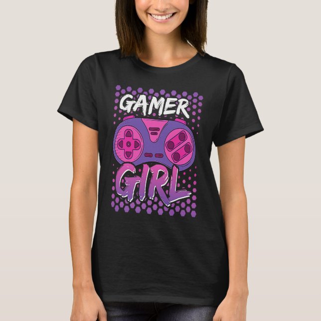 Women Gamer Girl  Video Gamer Gaming controller T-Shirt (Front)