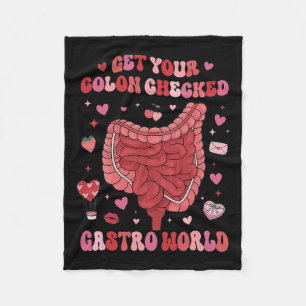 Women Get Your Colon Checked Gastro World Valentin Fleece Blanket