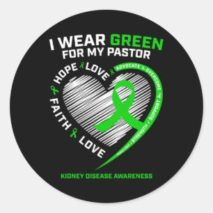 Women Gifts Christian Pastor Kidney Disease Awaren Classic Round Sticker