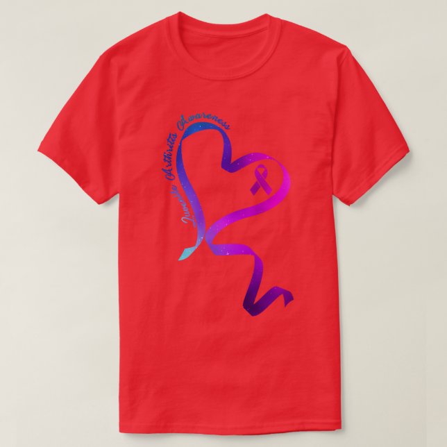 Women Gifts Heart Ribbon Juvenile Arthritis Awaren T-Shirt (Design Front)