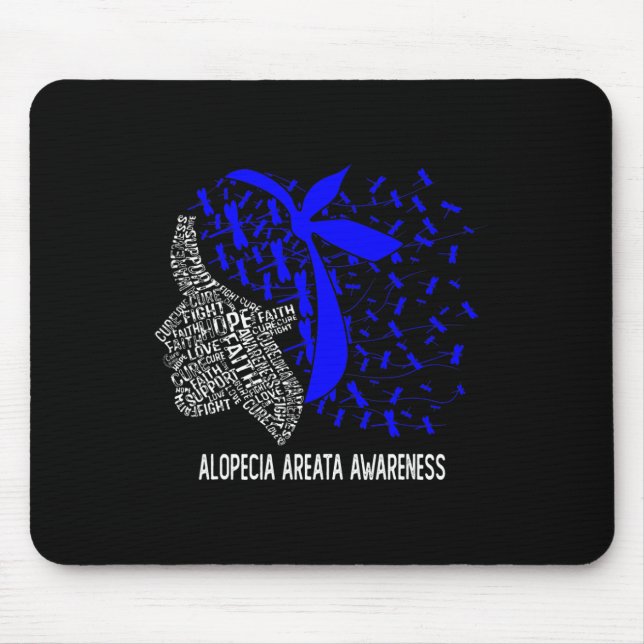 Women Gifts We Wear Blue For Alopecia Areata Aware Mouse Mat (Front)