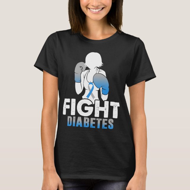 women girl fight diabetes t1d t2d warrior mum T-Shirt (Front)