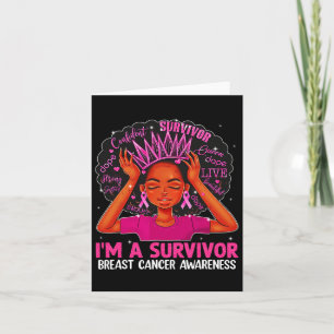 Women Girl I'm A Survivor Breast Cancer Awareness Card