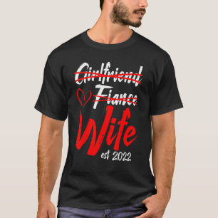 Women Girlfriend Fiance Wife Engagement Wedding P T-Shirt