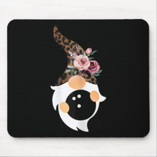 Women Girls Cute Bowling And Gnome With Leopard Fl Mouse Mat