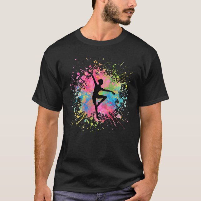 Women Girls Cute Rainbow Gymnastics Gymnast Girls  T-Shirt (Front)