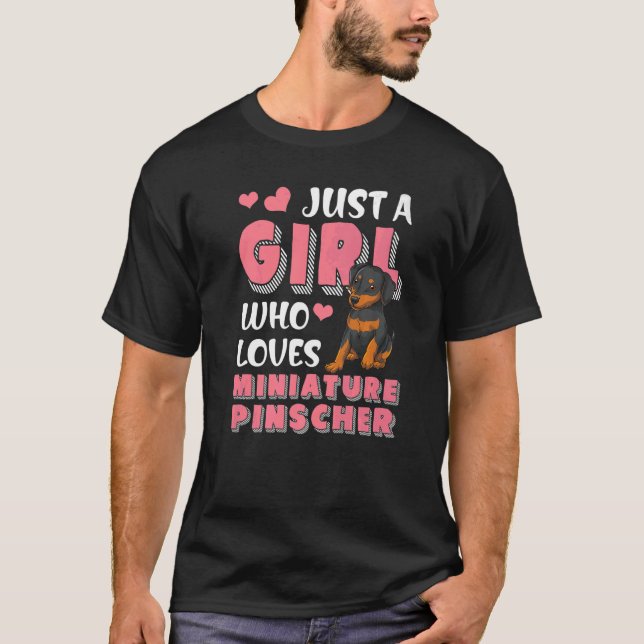 Women Girls Dog  Dog Miniature Pinscher Min Pinsch T-Shirt (Front)