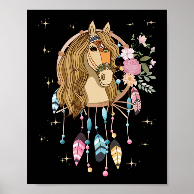 Women Girls Dreamcatcher Horse Spiritual Poster (Front)