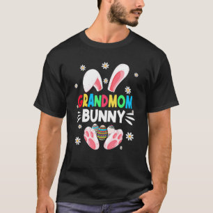 Women Girls Grandmom Bunny Eggs Hunting Cute Easte T-Shirt