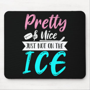 Women Girls Hockey Goalie Hockey Player Funny Ice Mouse Mat